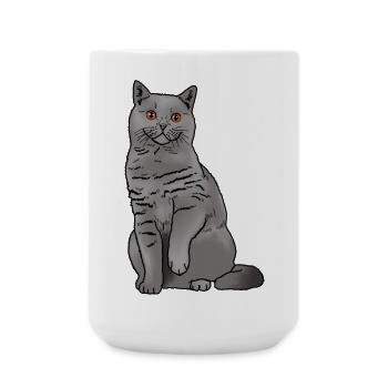 Britisch Kurzhaar Katze - Große Tasse 440 ml - Weiß - Vorne