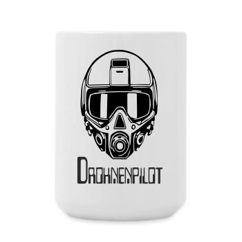 DrohnenPlot Neon Linien Muster - Große Tasse 440 ml - Weiß - Vorne