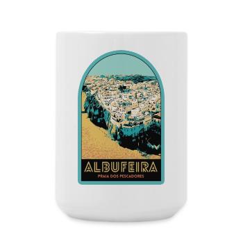 Illustration Albufeira aerial view - Large Mug 440 ml - white - Front