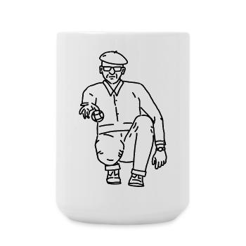 Joueur de pétanque droitier - Grande tasse 440 ml - blanc - Devant