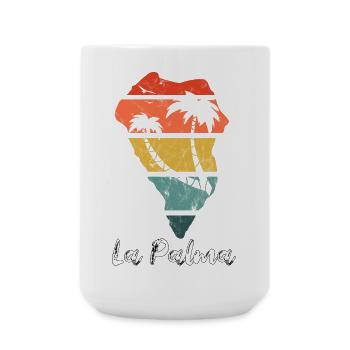 La Palma Umriss Karte Kanaren Urlaub vintage retro - Große Tasse 440 ml - Weiß - Vorne