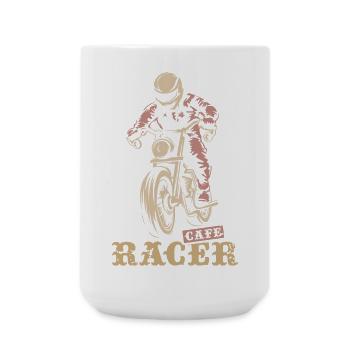 Caferacer Retro Biker Motorrad Symbol Logo icon - Große Tasse 440 ml - Weiß - Vorne