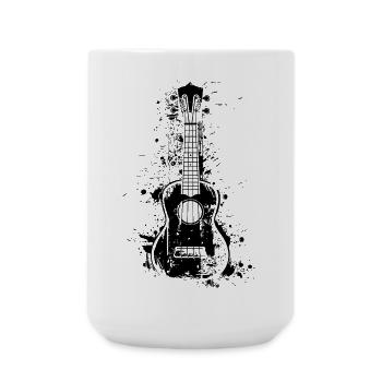 Ukulele Farbklecks - Große Tasse 440 ml - Weiß - Vorne