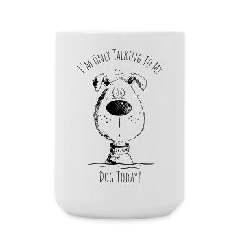 Je ne parle qu’à mon chien chien disant dessin animé - Grande tasse 440 ml - blanc - Devant