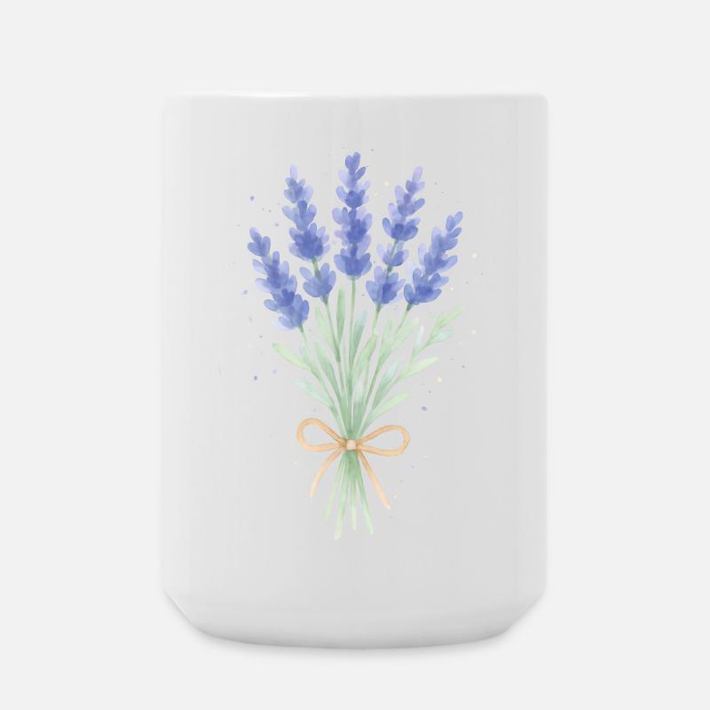 Bouquet de lavande - Grande tasse 440 ml - blanc