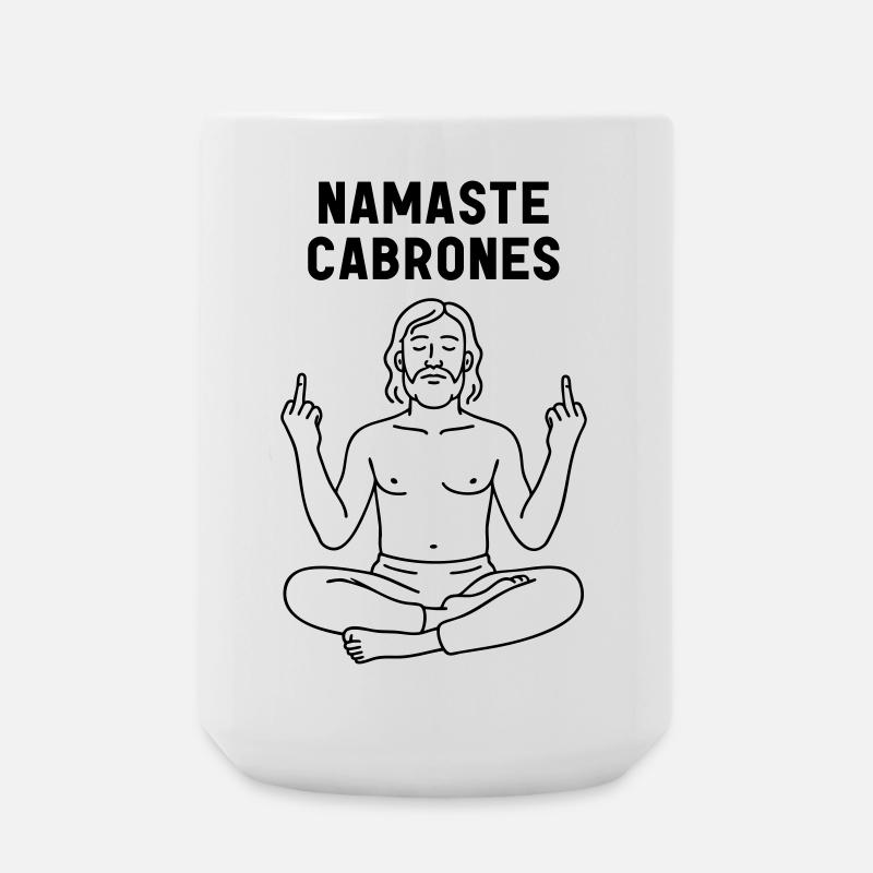 Namaste Cabrones Yoga Humor Saying - Large Mug 440 ml - white