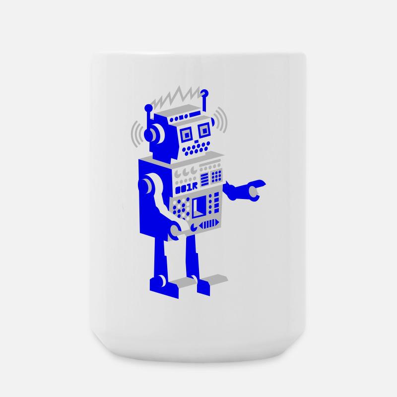 roboter retro robot - Large Mug 440 ml - white