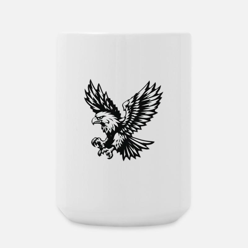 Aigle noir blanc - Grande tasse 440 ml - blanc
