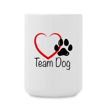 Team Dog Herz - Große Tasse 440 ml - Weiß - Vorne