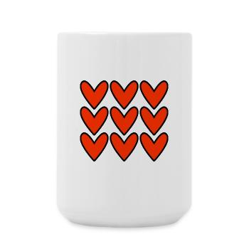 CŒUR. CŒURS. SAINT VALENTIN. LOVE. AMOUR. COUPLE. - Grande tasse 440 ml - blanc - Devant