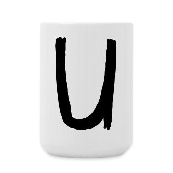 Buchstaben U - Große Tasse 440 ml - Weiß - Vorne
