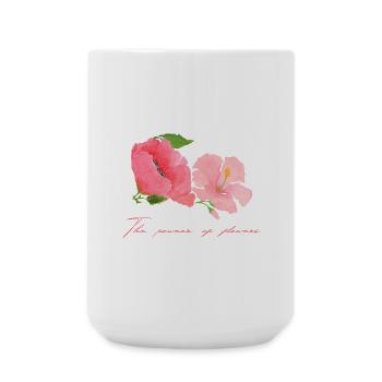 Süßes Blüten Motiv Rosa Rot Muttertag Flower Power - Große Tasse 440 ml - Weiß - Vorne