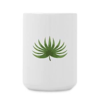 Cooles Palmblatt grün Dschungel Urlaub - Große Tasse 440 ml - Weiß - Vorne