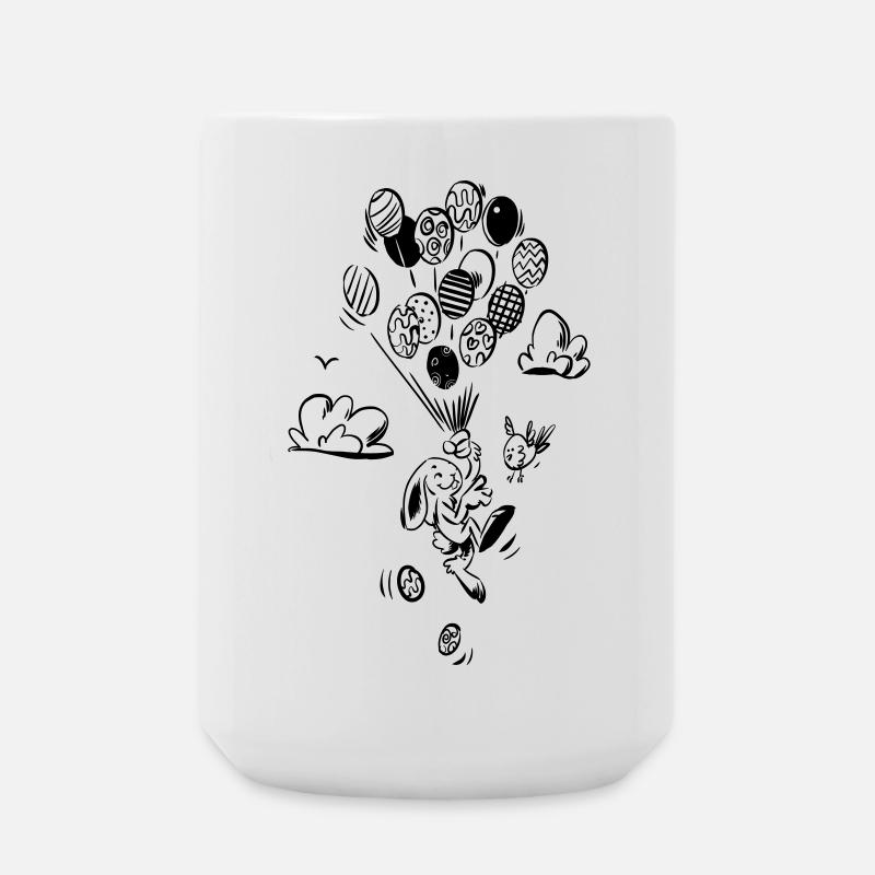 Fliegender Hase mit Luftballons - Große Tasse 440 ml - Weiß