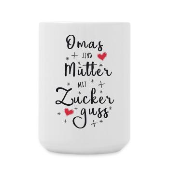 Omas sind Mütter mit Zuckerguss - Oma Geschenk - Große Tasse 440 ml - Weiß - Vorne