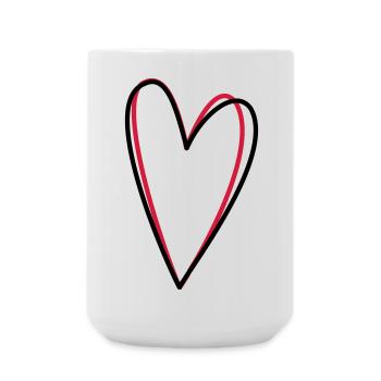 Idée de cadeau coeur amour amitié symbole - Grande tasse 440 ml - blanc - Devant
