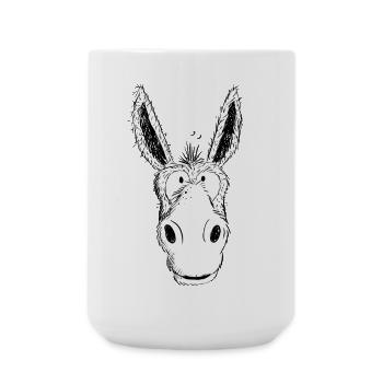 Donkey Is Happy I Donkey Head Comic I IA - Large Mug 440 ml - white - Front