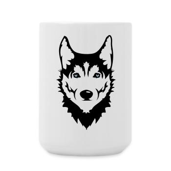 Head of a Siberian Husky dog - Large Mug 440 ml - white - Front