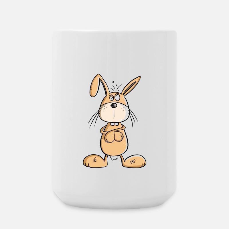NÖ Hase Comic Ostern Geschenk - Große Tasse 440 ml - Weiß