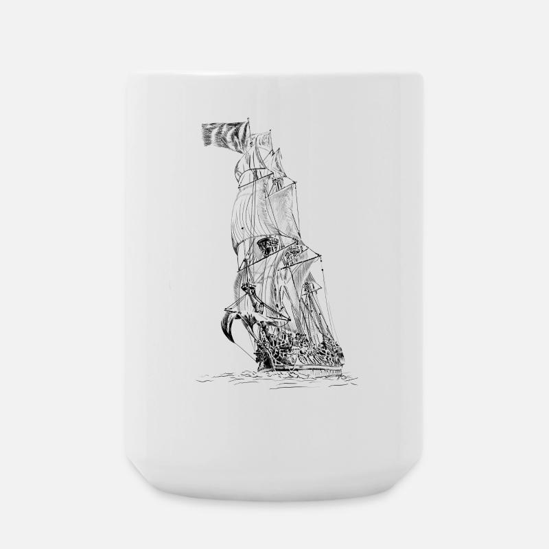 sailing ship - Large Mug 440 ml - white