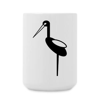 Stork, midwife, midwife motif - Large Mug 440 ml - white - Front