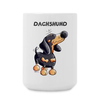 Knuffiger Dackel - Große Tasse 440 ml - Weiß - Vorne
