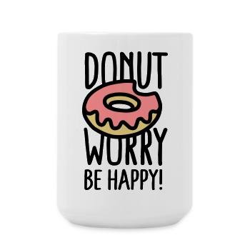 Donut worry, be happy! - Grande tasse 440 ml - blanc - Devant