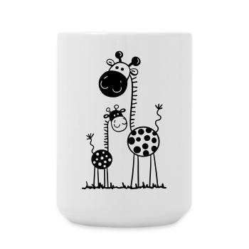 Mama und Baby Giraffe - Große Tasse 440 ml - Weiß - Vorne