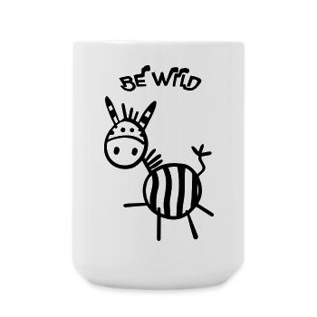 Be Wild Zebra - Große Tasse 440 ml - Weiß - Vorne