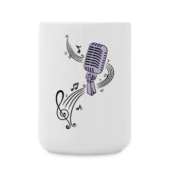 Mikrofon Musik Retro Mic - Große Tasse 440 ml - Weiß - Vorne