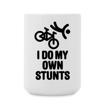 I do my own stunts mountain bike MTB ATB biking - Große Tasse 440 ml - Weiß - Vorne