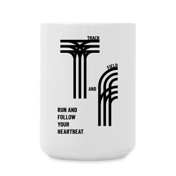 Track & Field Leichtathletik Herzschlag Spruch - Große Tasse 440 ml - Weiß - Vorne