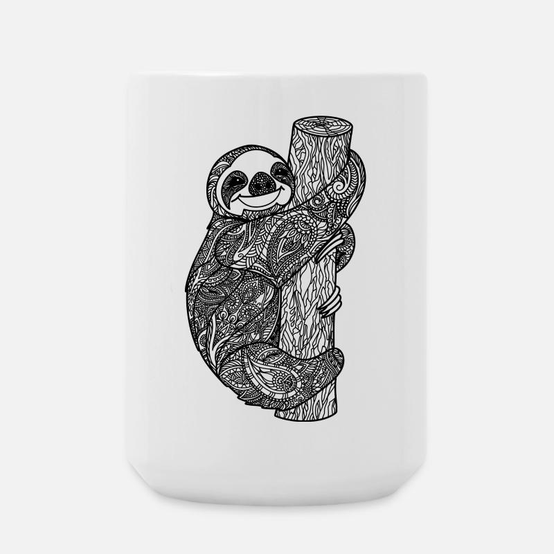 Faultier Zentangle - Große Tasse 440 ml - Weiß