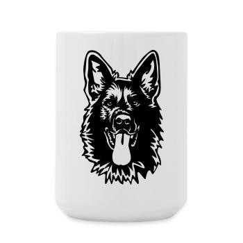 Tête de berger allemand - Grande tasse 440 ml - blanc - Devant