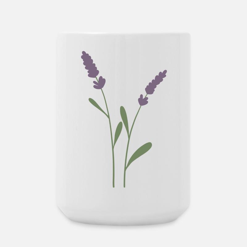 Lavendel - Große Tasse 440 ml - Weiß