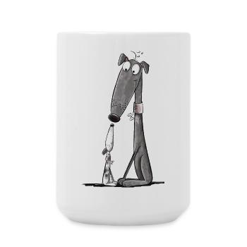 Maman Greyhound avec Puppy I Whippet Dog - Grande tasse 440 ml - blanc - Devant