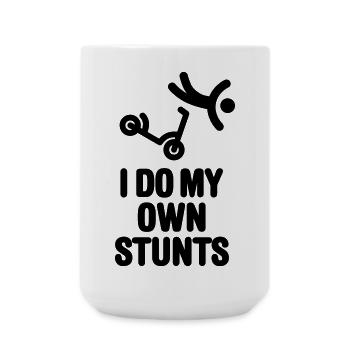 Ich mache meine eigenen Stunts Stunt Scooter Scooter Tricks - Große Tasse 440 ml - Weiß - Vorne