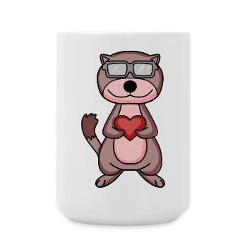 Wiesel mit Herz - Große Tasse 440 ml - Weiß - Vorne