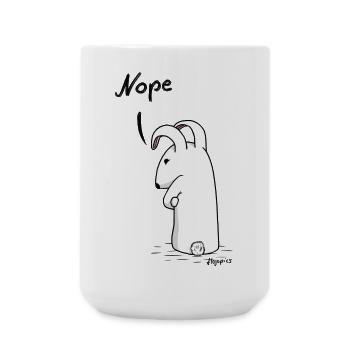 Grumpy bunny "Nope" - Large Mug 440 ml - white - Front
