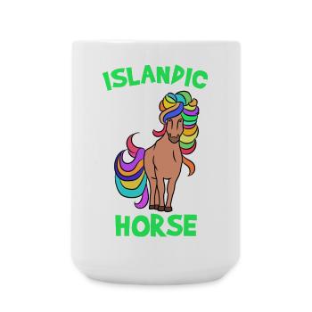 Pferdeliebe Pony Islandpferde Islandponys Spruch - Große Tasse 440 ml - Weiß - Vorne