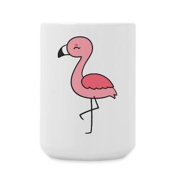 Flamingo - Große Tasse 440 ml - Weiß - Vorne