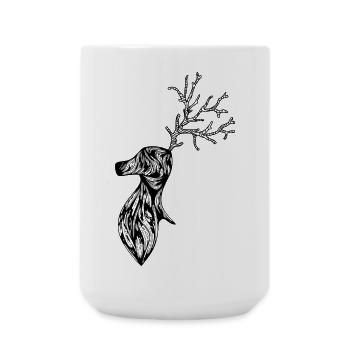 Hirsch - Große Tasse 440 ml - Weiß - Vorne