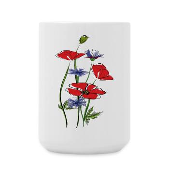Poppies and cornflowers in summer - Large Mug 440 ml - white - Front