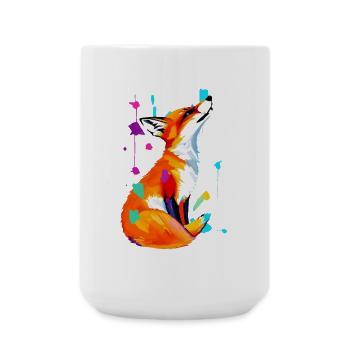 Renard de l’explosion de couleurs, - Grande tasse 440 ml - blanc - Devant