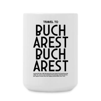 Travel to Bucharest Typo - Large Mug 440 ml - white - Front