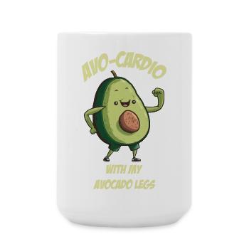 Avo Cardio Avocado does sports - Large Mug 440 ml - white - Front