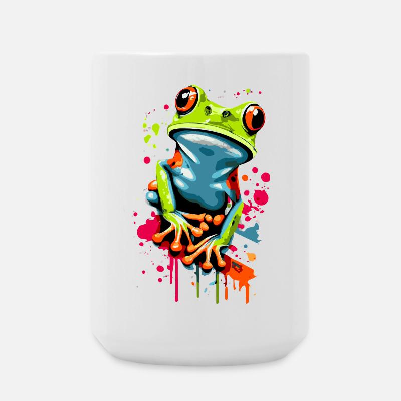 Frog - Tree Frog - Frog Prince - Croaker - Large Mug 440 ml - white