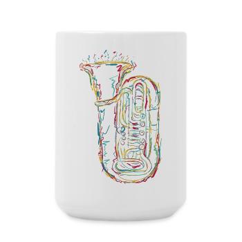 Tuba Skizze - Große Tasse 440 ml - Weiß - Vorne
