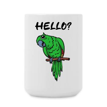 Perroquet disant Oiseaux Zoo Animaux Amoureux Des Oiseaux - Grande tasse 440 ml - blanc - Devant