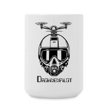 Drohnen-Pilot Kamera im Flug - Große Tasse 440 ml - Weiß - Vorne
